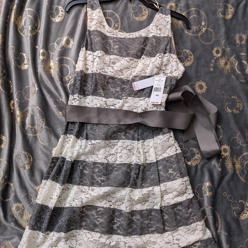 Lace Stripe Dress Robbie Bee size 10